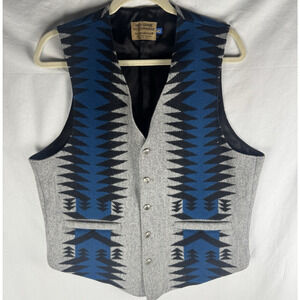 Vintage Pendleton Westernwear Wool Vest Aztec Southwestern Mens 40 Lined USA